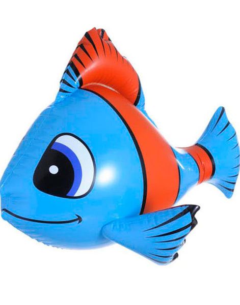 Uppblåsbar tropisk fisk 60 cm - Blå