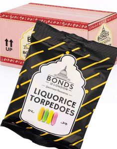 12 Lakritstorpeder – Lakrits från Bonds of London – Hel Ask (UK)