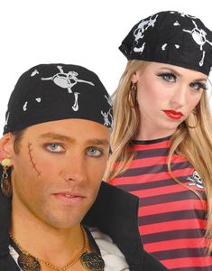 Pirat Bandana med Dödskallar och Passform till Huvud