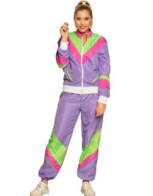 Lila 80-tals Grilldress med Fickor till Dam