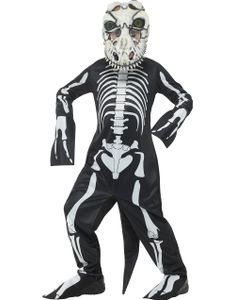 T-Rex Skelett Barndräkt med Mask