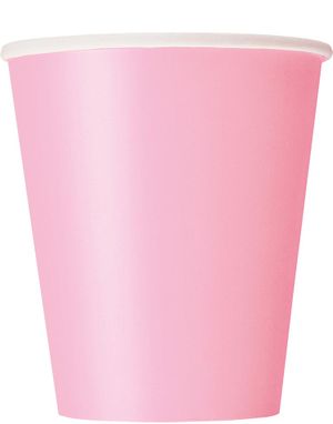 14 st Ljusrosa Pappmuggar 270 ml