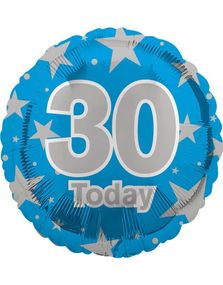 30 Today - Blå Folieballong 45 cm