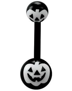 Pumpkin Svart och Vit Navelpiercing