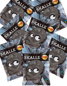 16 Påsar Skalle Vingummi med Salt Lakritssmak - Hel Låda