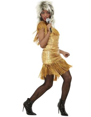 80 tals Tina Turner Guldfärgad Dräkt