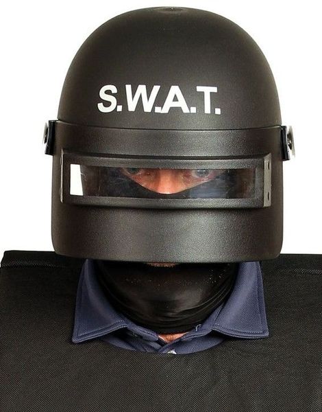 Svart SWAT Hjelm med Svart Visir