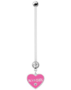 It's A Girl - Rosa Navelpiercing För Gravida