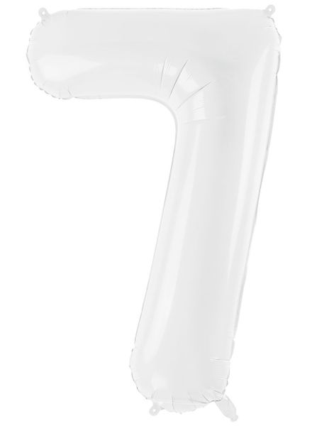 Tallet 7 - Hvit JUMBO Folieballong 86 cm