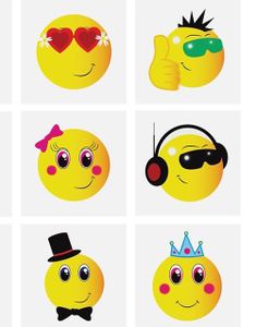 6 stk Små Smileys Tatueringar
