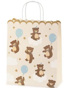 Gavepose med Søte Teddybjørner 26x32,5x13cm - My First Birthday