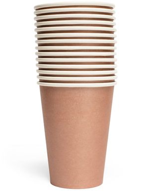 14 stk Rosegullfargede Pappkrus 210 ml