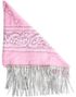Rosa Cowboybandana med Sølvfrynser
