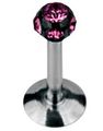 Diamond Ball Labret - Svart/Rosa