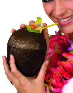 Coconut Cup - Hawaiikopp Lock, Blommor och Sugrör