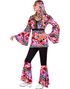 60's Lilla Hippiekostyme med Fargerike Blomster til Dame