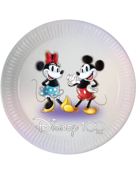 8 st Licensierade Mickey & Minnie Papptallrikar – 23 cm