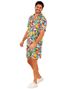 Blomstrete Hawaii Skjorte og Shorts med Hodeskaller