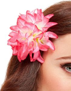 Hårspänne med Rosa Tropisk Blomma
