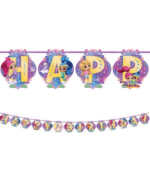 Happy Birthday Banner 2 meter - Shimmer och Shine