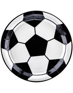 6 stk Papptallerkener 18 cm - Fotballparty