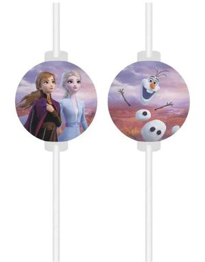 4 stk Papperssugrör med Pappmotiv - Frost 2 - Disney Frozen 2
