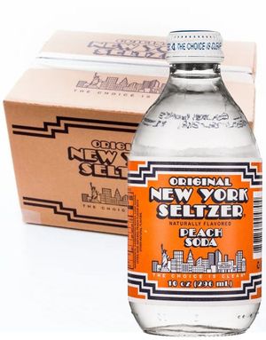 12 st Original New York Seltzer Peach Soda - Läsk med Persikosmak - Hela Lådan 3,55 liter (USA)