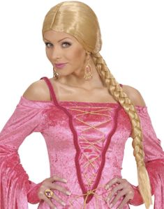 Rapunzel - Blond Peruk med Lång Fläta