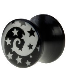 Stjärnhimmel - Svart Piercing Plugg