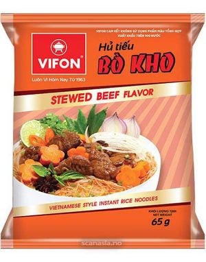 Vifon Bò Kho - Vietnamesisk Stil Instant Risnudler Grydestegt Okskött Smak 65 gram (Vietnam)