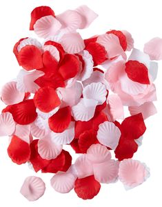 150 stk Rosenblad i Vitt, Rosa och Rött