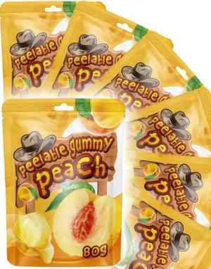 ÄT SNART PRODUKT - 24 st Syrico Peelable Gummy Peach - Skalbara Små Gelépersikor - Hela Lådan 1,92 kg