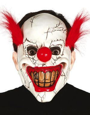 Glisende Klovn Latexmaske med Hår
