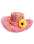 Blommönstrad Rosa Hatt med Blomma