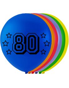 80 tal - 8 stk Flerfärgade Ballonger 26 cm