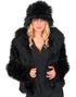 Svart Plysjjakke til Dame - XXL