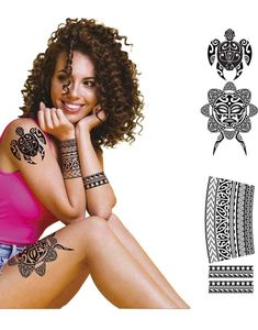 4 stk Store Midlertidige Tribal Tatoveringer 