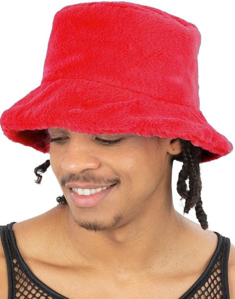90's Rød Pels Bøttehatt