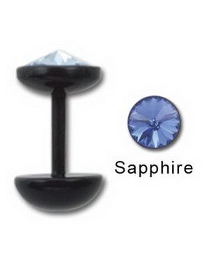 Blue Diamond - Svart Fejkpiercing