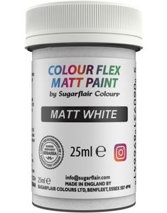 SugarFlair Spiselig Hvit Matt Maling - 25ml