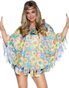 Pastell Hippie Poncho och Hårband