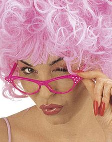 Retro Miss Kitty Glasögon med Glittrande Stenar - Lila 