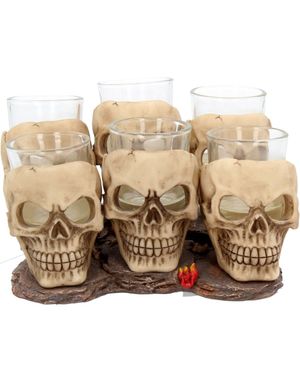 6 stk Dödskalle Shotglas 10 cm