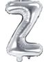 Silverfärgade Bokstavsballonger A-Z - 35 cm