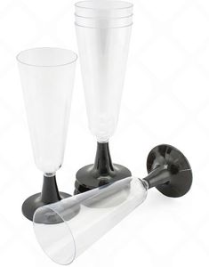 5 st 140 ml Återanvändbara Genomskinliga Champagneglas Med Fot I Plast