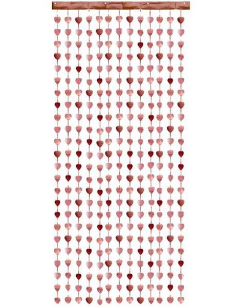 Rosegullfarget Dørforheng med Hjerter 100x245 cm