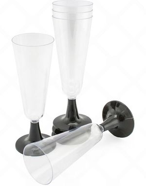5 st 140 ml Återanvändbara Genomskinliga Champagneglas Med Fot I Plast