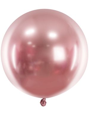 1 stk 60 cm - Rund Glossy Rose Gullfarget Ballong