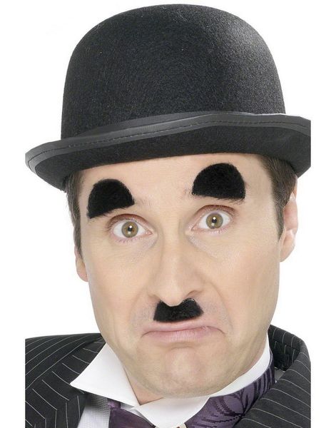 Charlie Chaplin Inspirerad - Mustasch och Ögonbryn