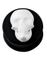 Smiling White Skull - Svart Piercing Plugg